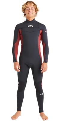 2025 Billabong Mens Absolute Natural 4/3mm Chest Zip Wetsuit ABYW100258 - Burnt Henna